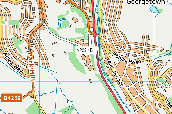 Tredegar Comprehensive School map (NP22 4BH) - OS VectorMap District (Ordnance Survey)