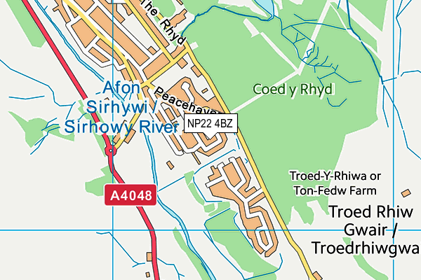 NP22 4BZ map - OS VectorMap District (Ordnance Survey)