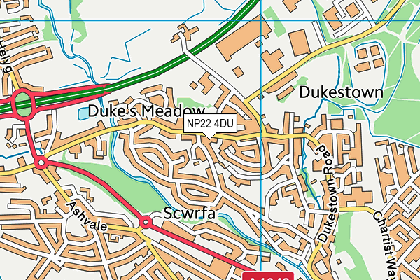 NP22 4DU map - OS VectorMap District (Ordnance Survey)