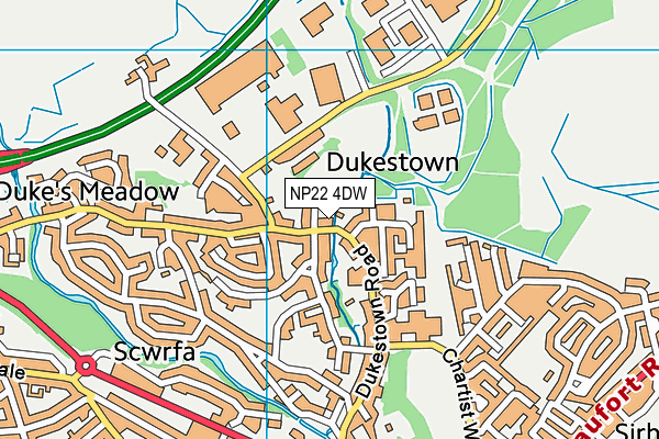 NP22 4DW map - OS VectorMap District (Ordnance Survey)
