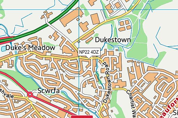 NP22 4DZ map - OS VectorMap District (Ordnance Survey)