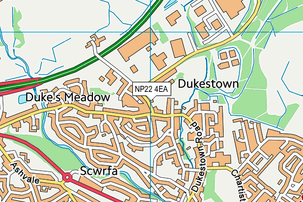 NP22 4EA map - OS VectorMap District (Ordnance Survey)