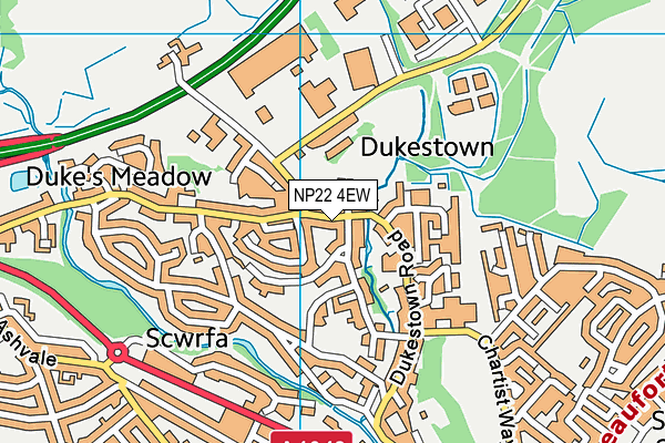 NP22 4EW map - OS VectorMap District (Ordnance Survey)