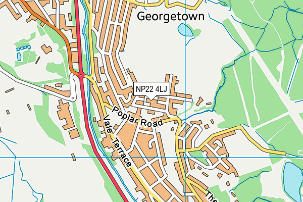 Georgetown C.P. School map (NP22 4LJ) - OS VectorMap District (Ordnance Survey)