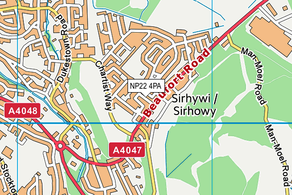 NP22 4PA map - OS VectorMap District (Ordnance Survey)