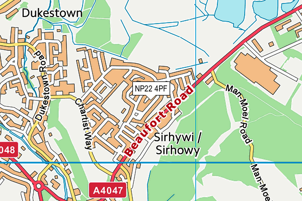 NP22 4PF map - OS VectorMap District (Ordnance Survey)