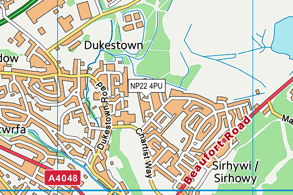 NP22 4PU map - OS VectorMap District (Ordnance Survey)