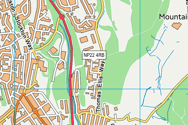 NP22 4RB map - OS VectorMap District (Ordnance Survey)