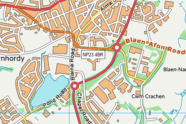 Blaen-Y-Cwm C.P. School map (NP23 4BR) - OS VectorMap District (Ordnance Survey)