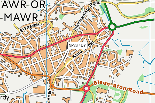 NP23 4DY map - OS VectorMap District (Ordnance Survey)