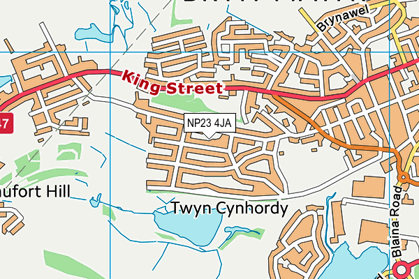 NP23 4JA map - OS VectorMap District (Ordnance Survey)