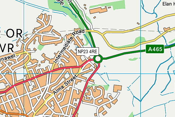 NP23 4RE map - OS VectorMap District (Ordnance Survey)