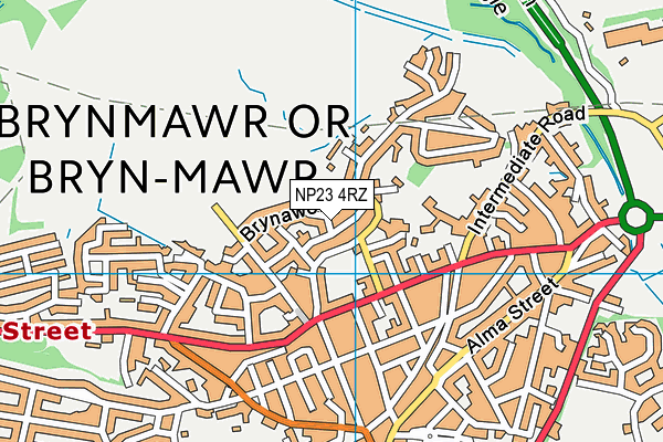 NP23 4RZ map - OS VectorMap District (Ordnance Survey)