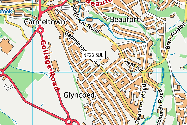 Glyncoed Primary School map (NP23 5UL) - OS VectorMap District (Ordnance Survey)