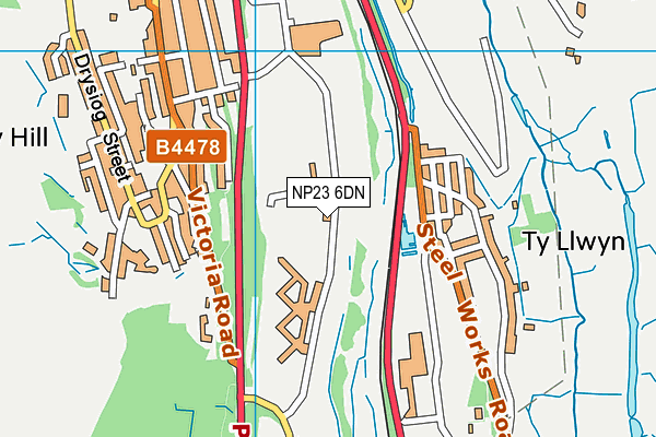 NP23 6DN map - OS VectorMap District (Ordnance Survey)
