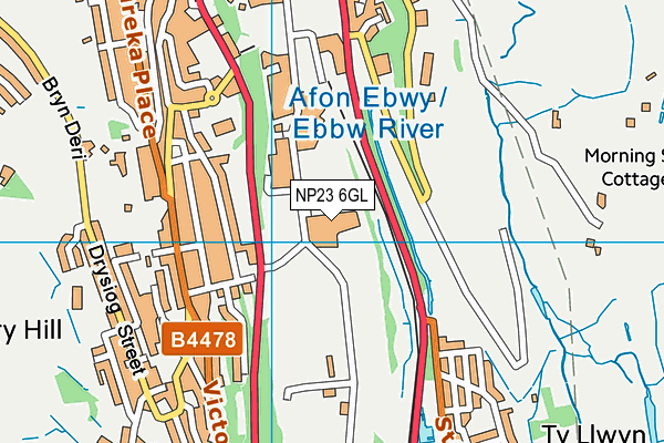 Ebbw Fawr Learning Community map (NP23 6GL) - OS VectorMap District (Ordnance Survey)