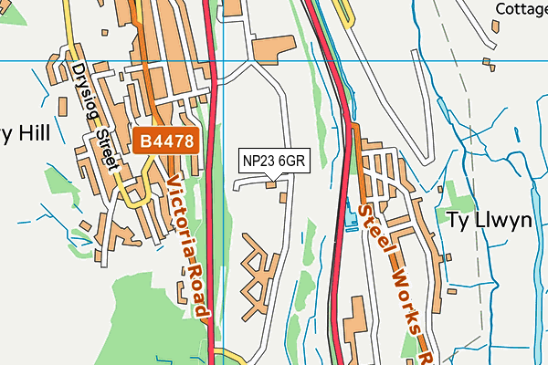 NP23 6GR map - OS VectorMap District (Ordnance Survey)