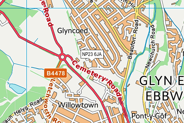 NP23 6JA map - OS VectorMap District (Ordnance Survey)