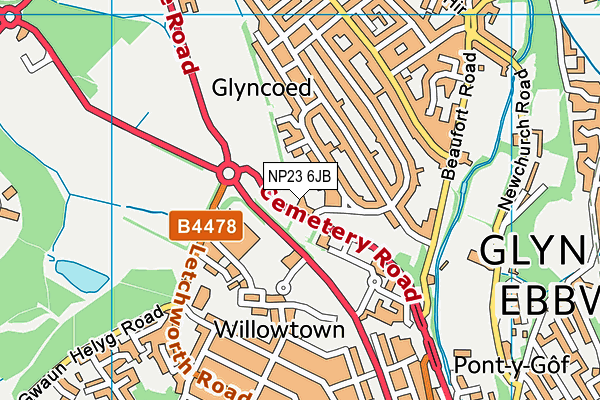 NP23 6JB map - OS VectorMap District (Ordnance Survey)