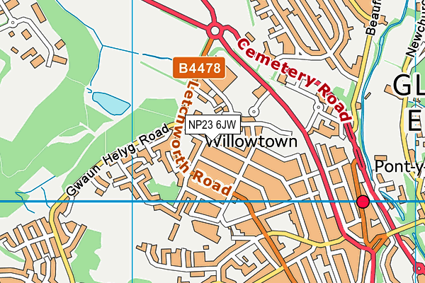 NP23 6JW map - OS VectorMap District (Ordnance Survey)