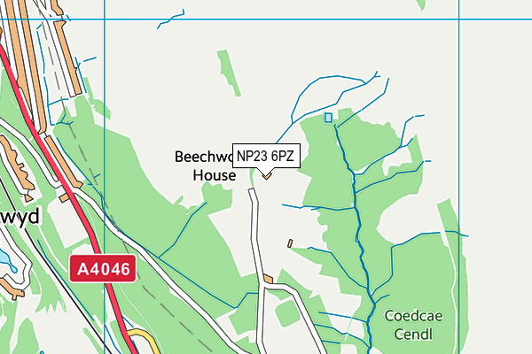 NP23 6PZ map - OS VectorMap District (Ordnance Survey)