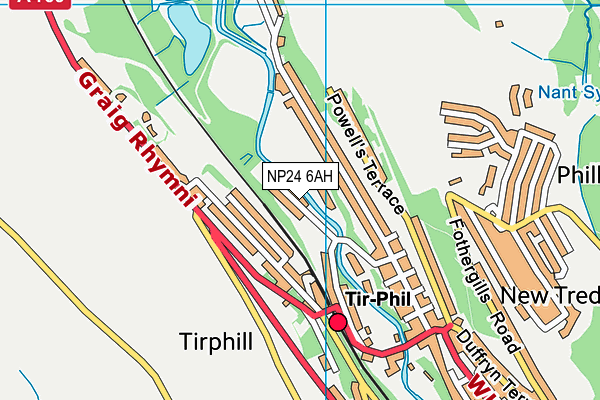 NP24 6AH map - OS VectorMap District (Ordnance Survey)