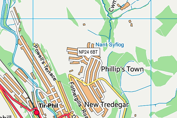 NP24 6BT map - OS VectorMap District (Ordnance Survey)