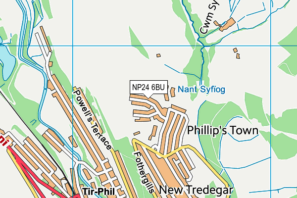 NP24 6BU map - OS VectorMap District (Ordnance Survey)
