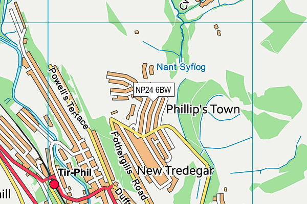 NP24 6BW map - OS VectorMap District (Ordnance Survey)