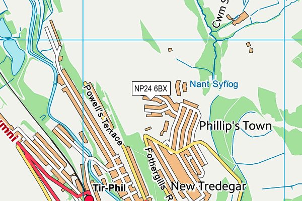 NP24 6BX map - OS VectorMap District (Ordnance Survey)