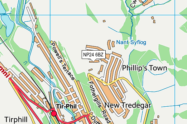 NP24 6BZ map - OS VectorMap District (Ordnance Survey)