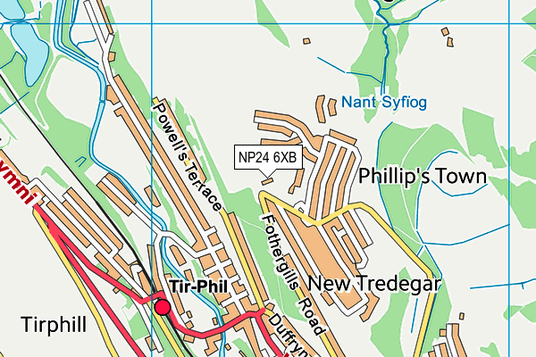 NP24 6XB map - OS VectorMap District (Ordnance Survey)
