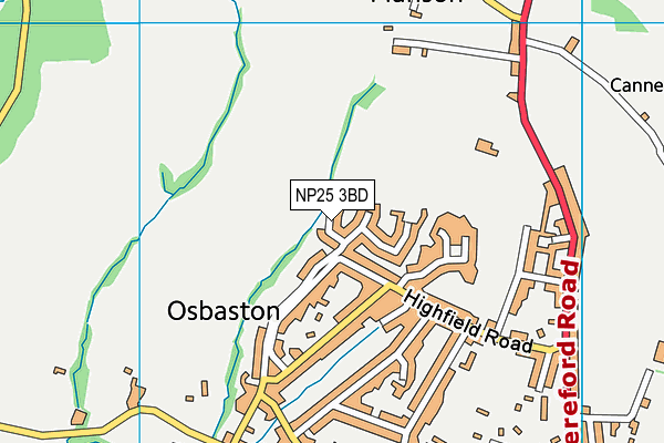 NP25 3BD map - OS VectorMap District (Ordnance Survey)