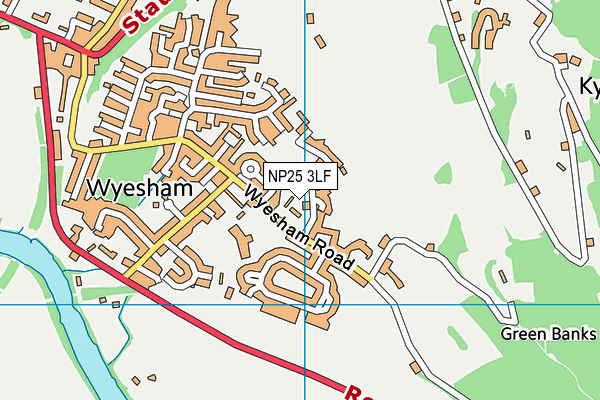 NP25 3LF map - OS VectorMap District (Ordnance Survey)