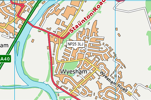 NP25 3LJ map - OS VectorMap District (Ordnance Survey)