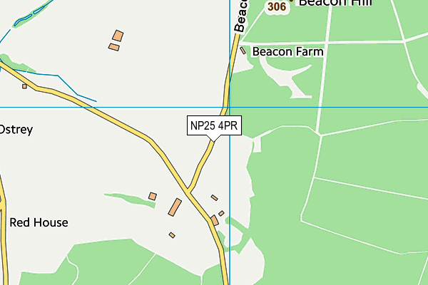NP25 4PR map - OS VectorMap District (Ordnance Survey)