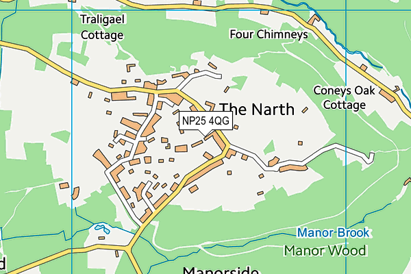NP25 4QG map - OS VectorMap District (Ordnance Survey)