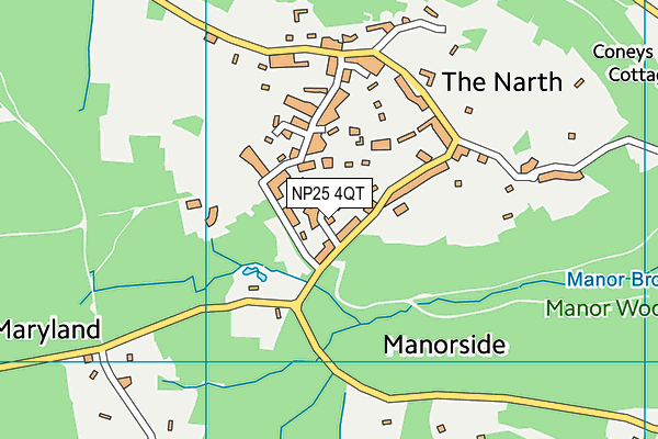 NP25 4QT map - OS VectorMap District (Ordnance Survey)