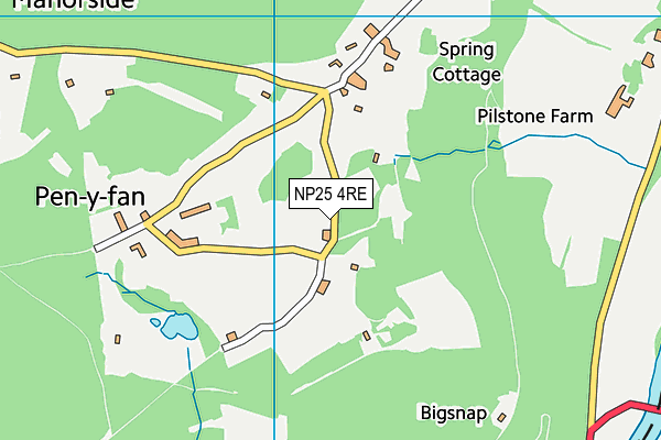 NP25 4RE map - OS VectorMap District (Ordnance Survey)