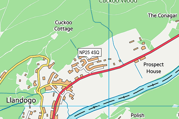 NP25 4SQ map - OS VectorMap District (Ordnance Survey)