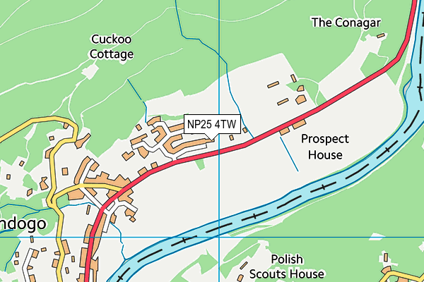 NP25 4TW map - OS VectorMap District (Ordnance Survey)