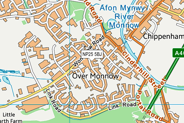 NP25 5BJ map - OS VectorMap District (Ordnance Survey)