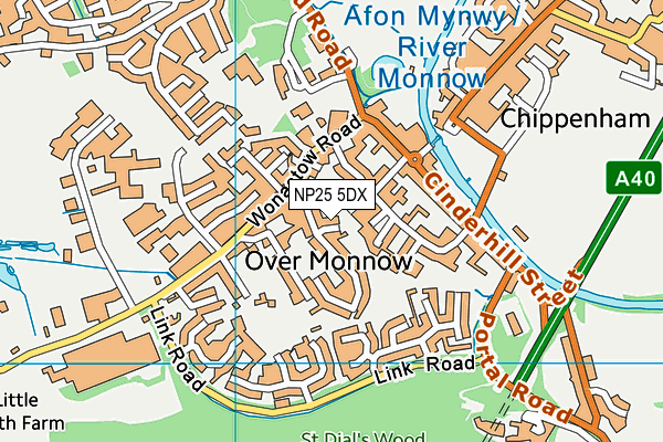 NP25 5DX map - OS VectorMap District (Ordnance Survey)