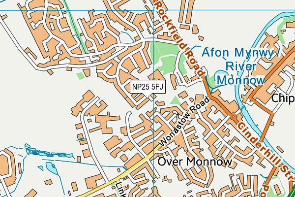 NP25 5FJ map - OS VectorMap District (Ordnance Survey)