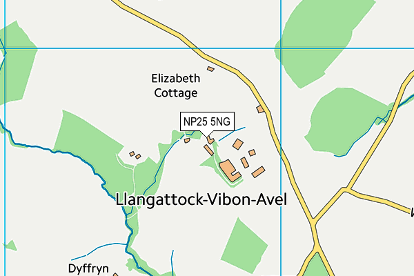 Llangattock School Monmouth map (NP25 5NG) - OS VectorMap District (Ordnance Survey)