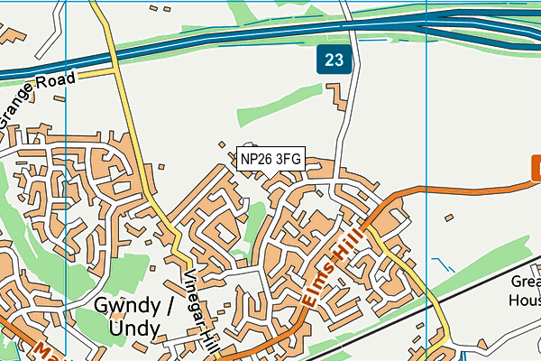 NP26 3FG map - OS VectorMap District (Ordnance Survey)
