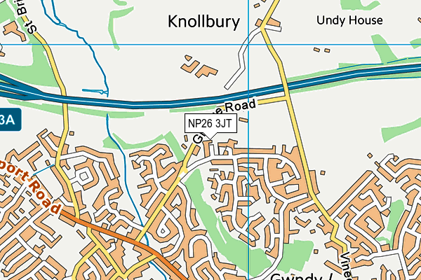 NP26 3JT map - OS VectorMap District (Ordnance Survey)