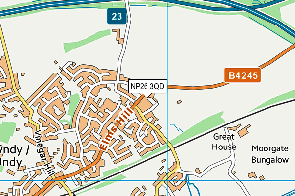 NP26 3QD map - OS VectorMap District (Ordnance Survey)