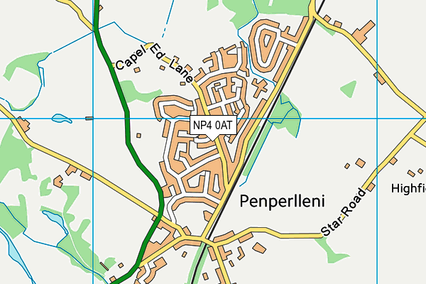 NP4 0AT map - OS VectorMap District (Ordnance Survey)