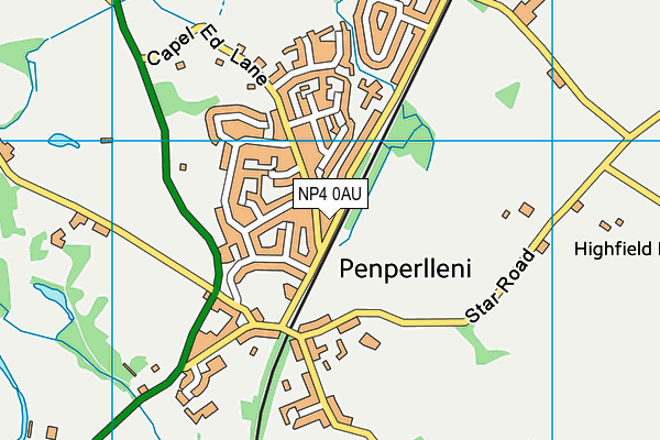 NP4 0AU map - OS VectorMap District (Ordnance Survey)